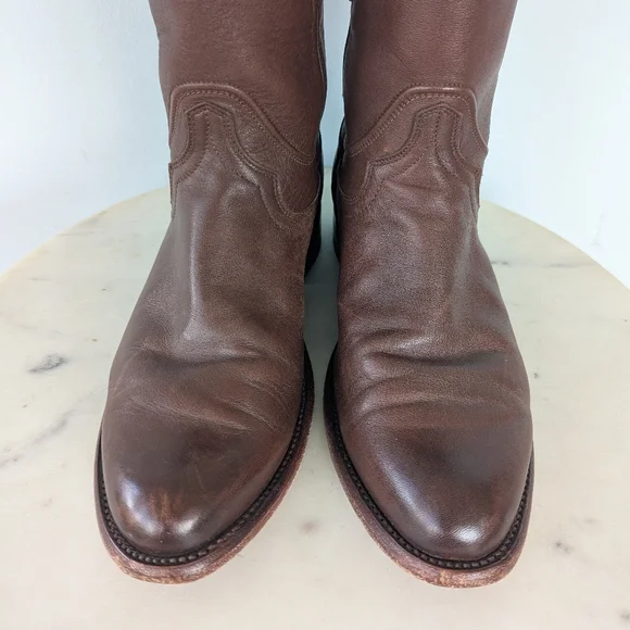 Tecovas Men's The Earl Brown Leather Western Roper Boots - Picture 10 of 11